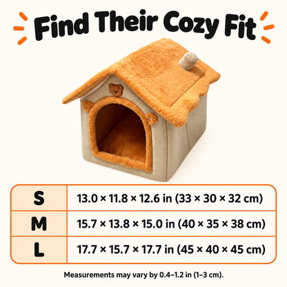 Size guide for S M and L cat house