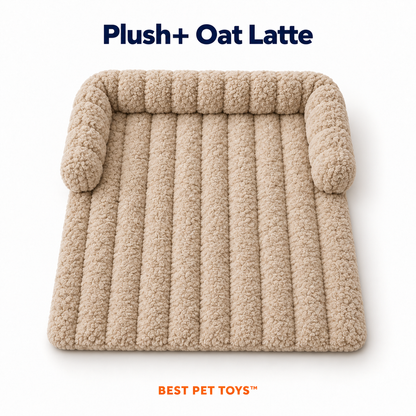 Plush Plus Oat Latte square sofa cat mat