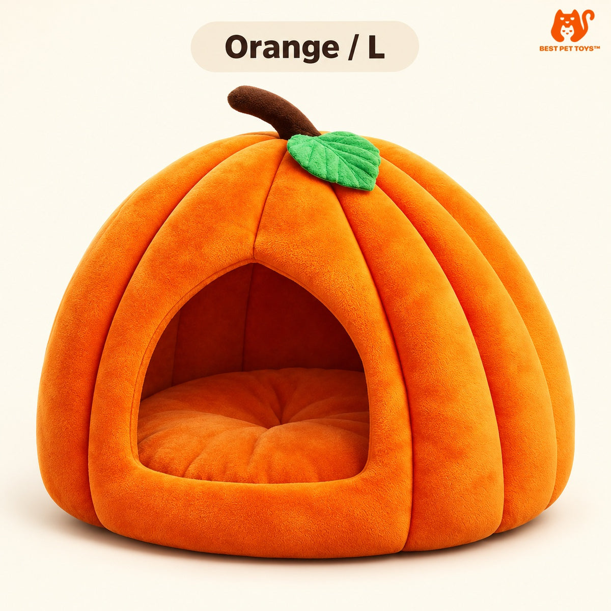 Orange large pumpkin cat cave bed