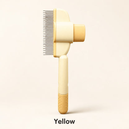 Yellow self-cleaning pet comb variant