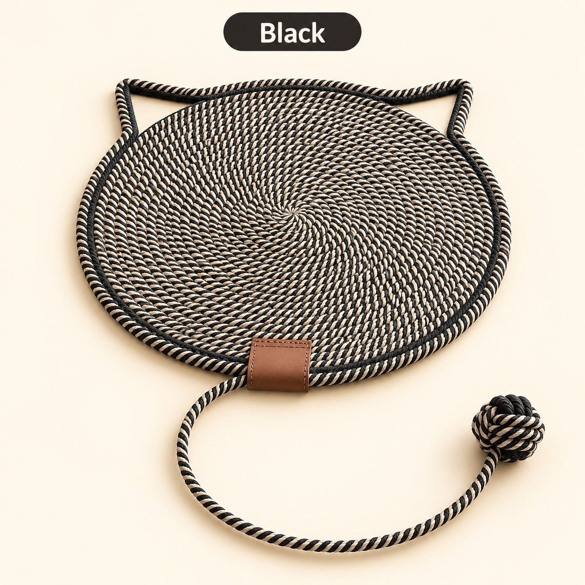 Black cat scratching mat variant