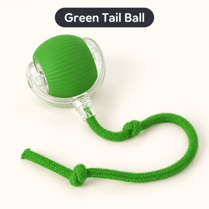 Best Pet Toys Smart Rolling Cat Ball — green tail variant