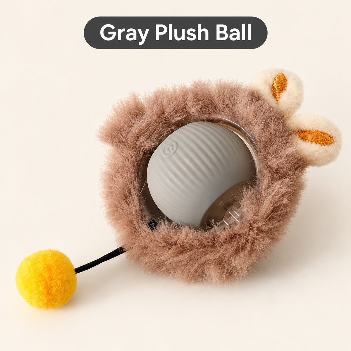 Best Pet Toys Smart Rolling Cat Ball — gray plush variant