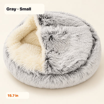 Gray Small soft fleece cat bed, 15.7 inches