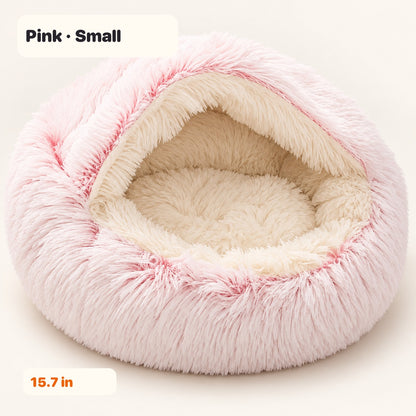 Pink Small soft fleece cat bed, 15.7 inches