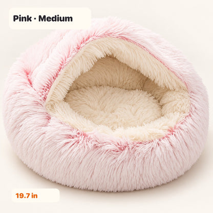 Pink Medium soft fleece cat bed, 19.7 inches