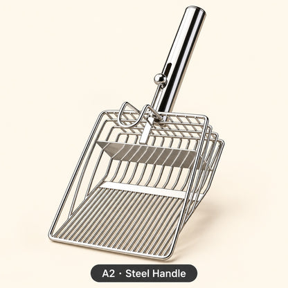 A2 steel-handle stainless steel litter scoop