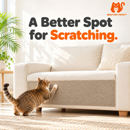 Khaki scratch fabric pad on cream sofa