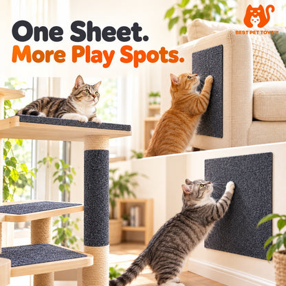 Scratch fabric on cat shelf, sofa, wall and cat furniture