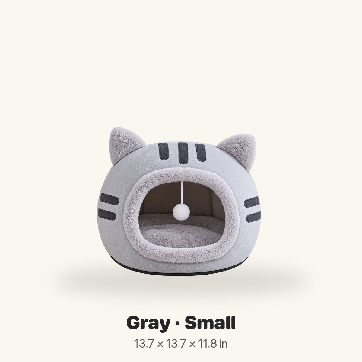 Gray Whisker Haven cat bed small