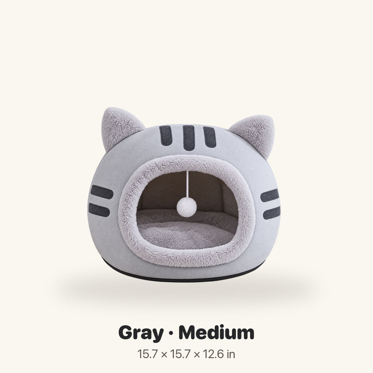 Gray Whisker Haven cat bed medium