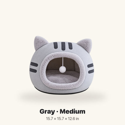 Gray Whisker Haven cat bed medium