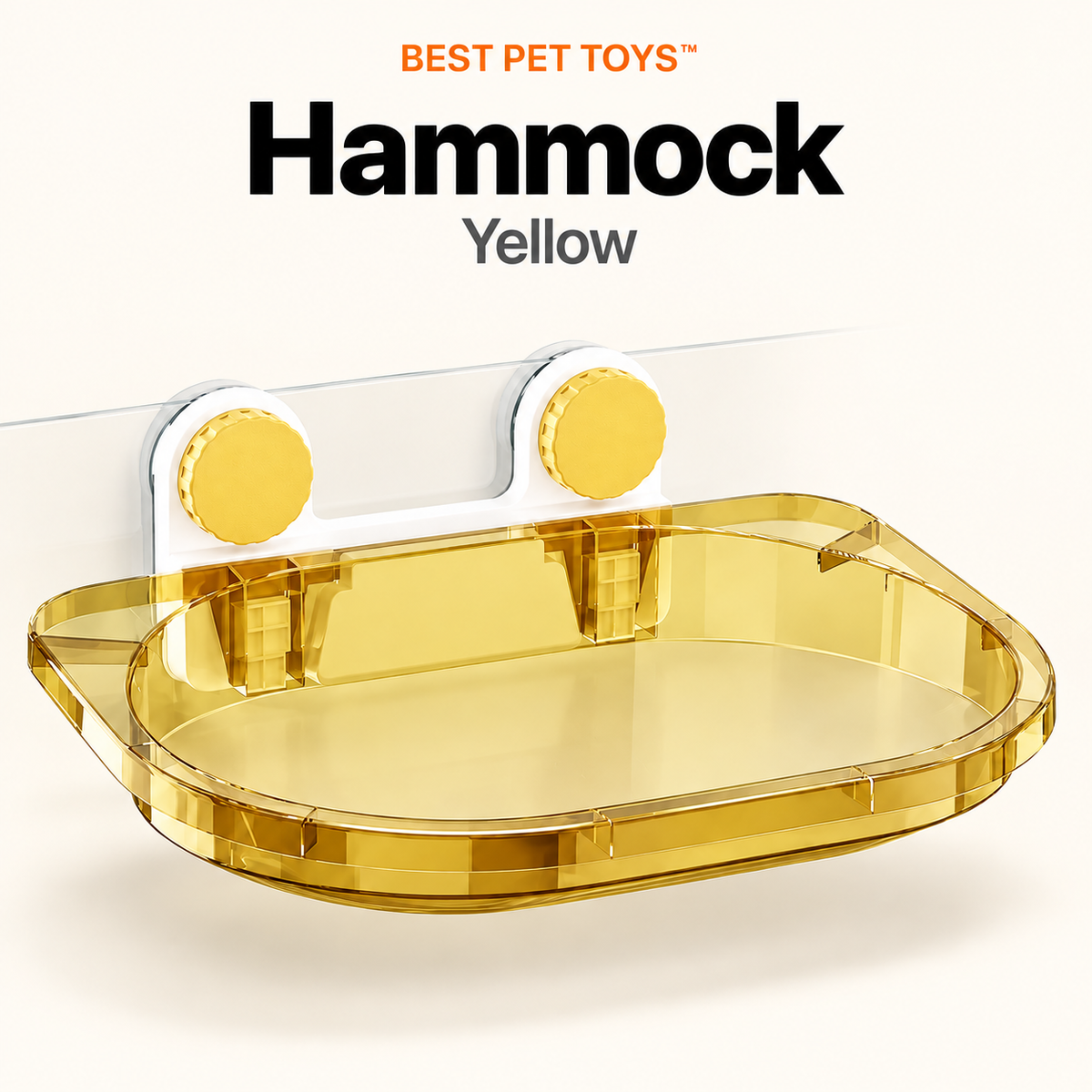 Best Pet Toys Window Scratcher Bed - hammock yellow