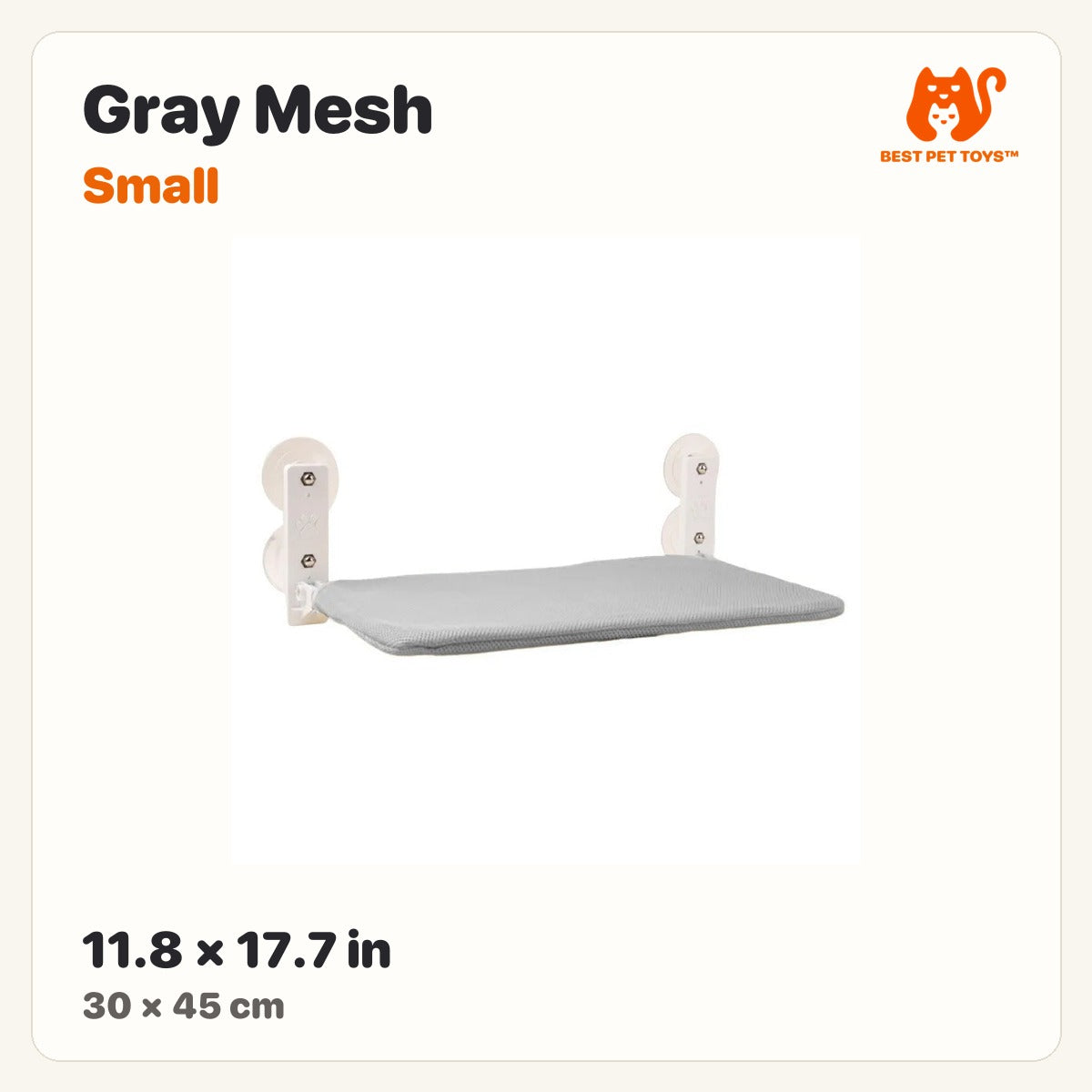 Best Pet Toys window cat hammock — Gray Mesh Small