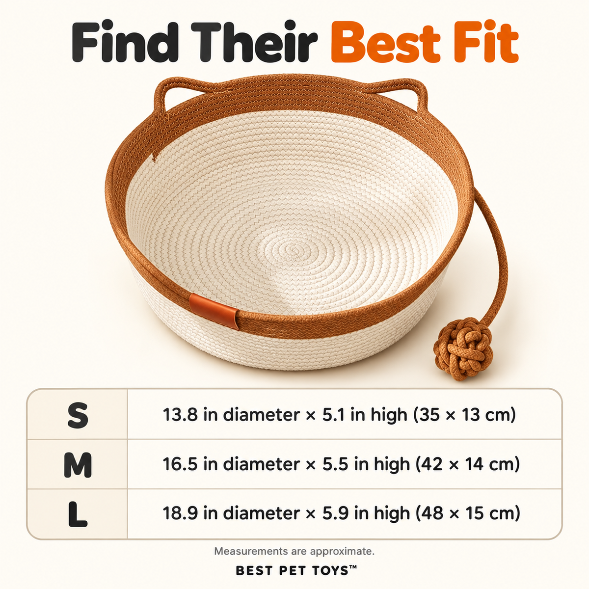 Woven rope cat bed dimensions