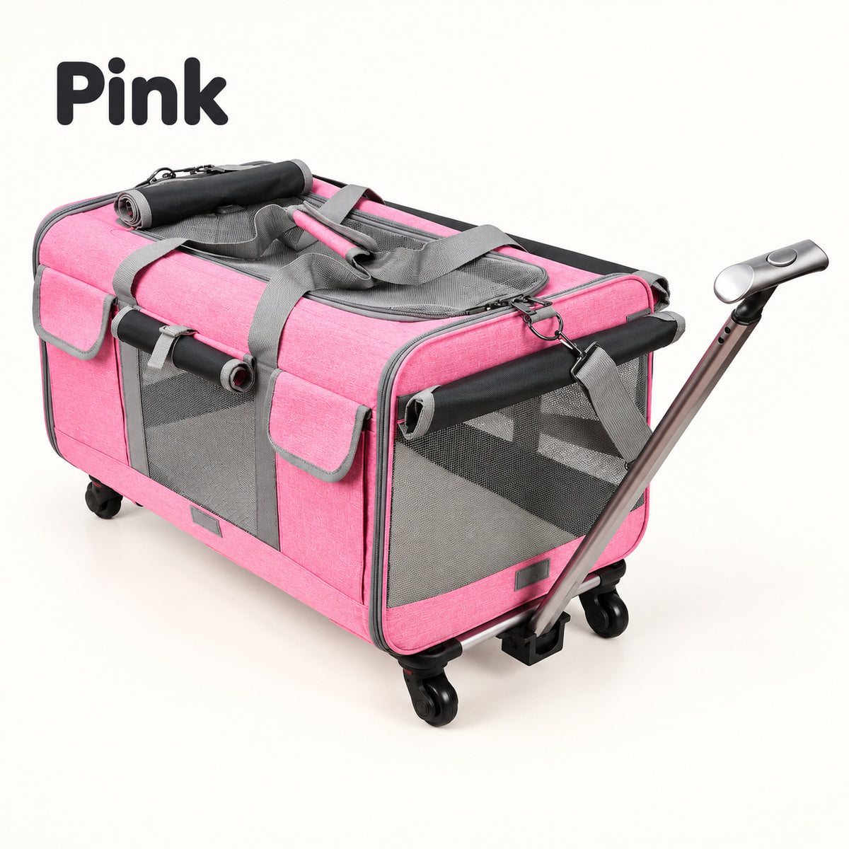 Pink XL pet trolley carrier color option