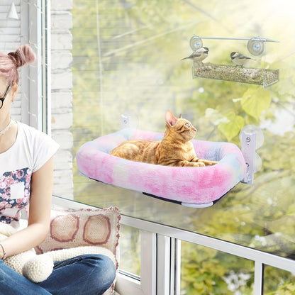 Foldable Cat Window Perch – No-Drill, Washable Plush Seat, Heavy-Duty Frame