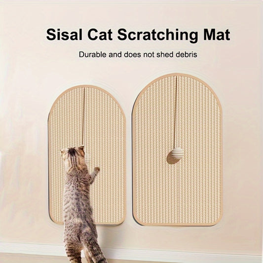 Deluxe Sisal Cat Scratching Mat with Ball Toy – Durable & Space-Saving