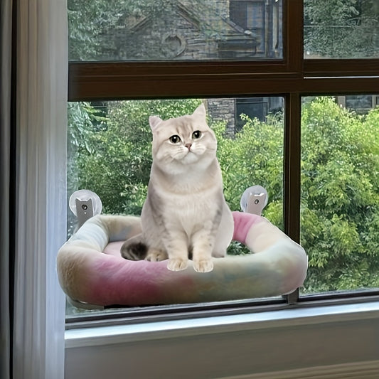 Foldable Cat Window Perch – No-Drill, Washable Plush Seat, Heavy-Duty Frame