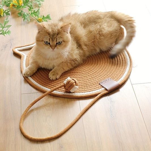 Deluxe Sisal Cat Scratching Mat – Durable Pad with Ball Toy