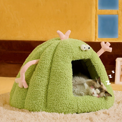 Monster-Shaped Cat & Dog Bed – Semi-Enclosed, Warm & Cozy Design