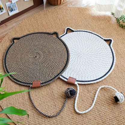 Deluxe Sisal Cat Scratching Mat – Durable Pad with Ball Toy