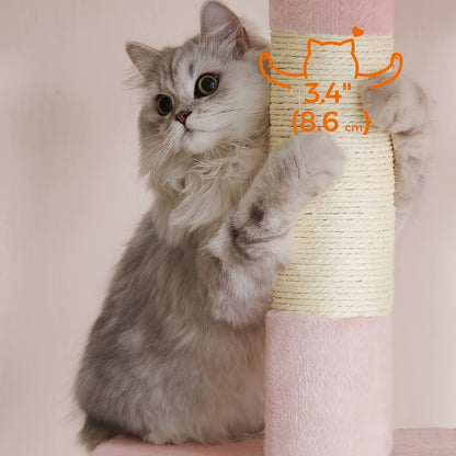 Feandrea 33-Inch Cat Tree – Tower with Perch, Caves & Scratching Post