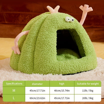 Monster-Shaped Cat & Dog Bed – Semi-Enclosed, Warm & Cozy Design