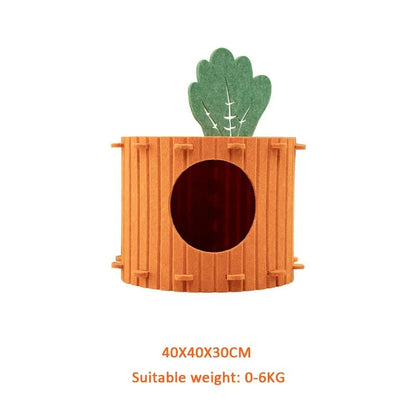 Carrot Felt Cat Tunnel & Bed