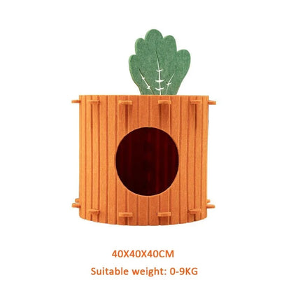 Carrot Felt Cat Tunnel & Bed
